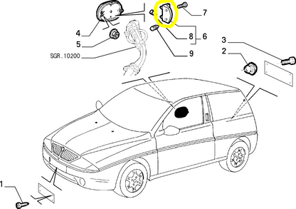 Lancia Y Scontrino Sportello Carburante Nuovo Originale 46515672 46435758