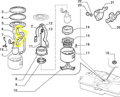 Fiat Cinquecento Fuel Pump Hose New Original 7758836 7621261