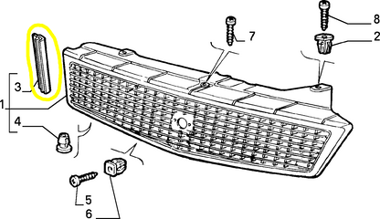 Autobianchi Y10 Radiator Grill Channel New Original 7773896 7765024
