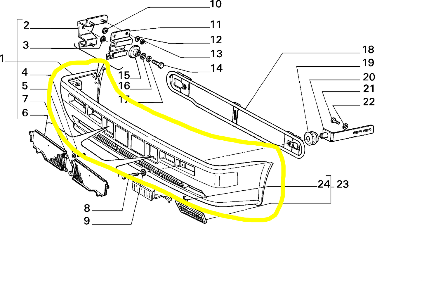 Lancia Delta Integrale Paraurti Anteriore Nuovo Originale 82445937 - Raggi's Collectibles' Automotive Art