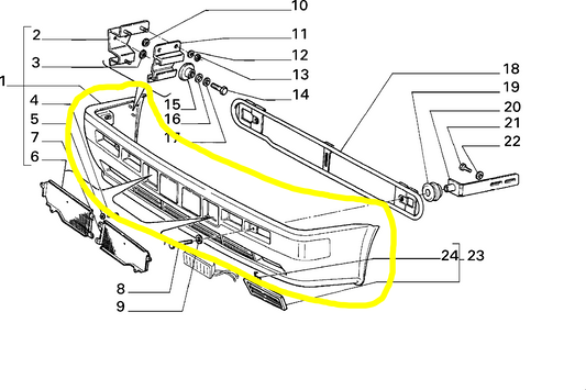 Lancia Delta Integrale Paraurti Anteriore Nuovo Originale 82445937 - Raggi's Collectibles' Automotive Art