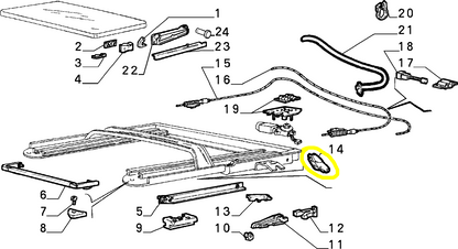 Lancia Delta Integrale Evoluzione and R86 Folding Top Left Arm New Original 82458469