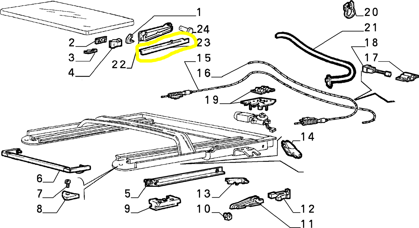 Lancia Delta Integrale e Evoluzione Riparo Destro Tetto Apribile Nuovo Originale 82458453 - Raggi's Automobilia e Ricambi Auto
