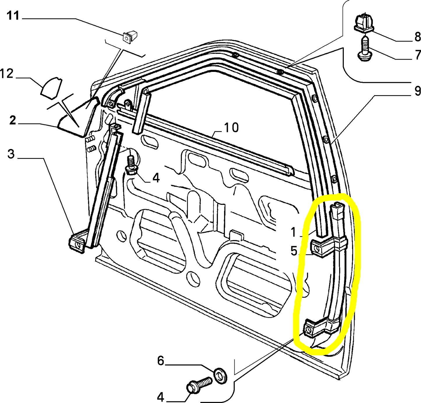 Lancia K Canalino Posteriore Finestrino Anteriore Sinistro Nuovo Originale 46420983 82483782