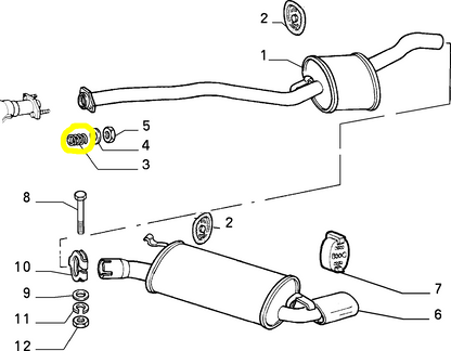 Autobianchi Y10 Molla Tubazioni di Scarico Nuova Originale 7727595