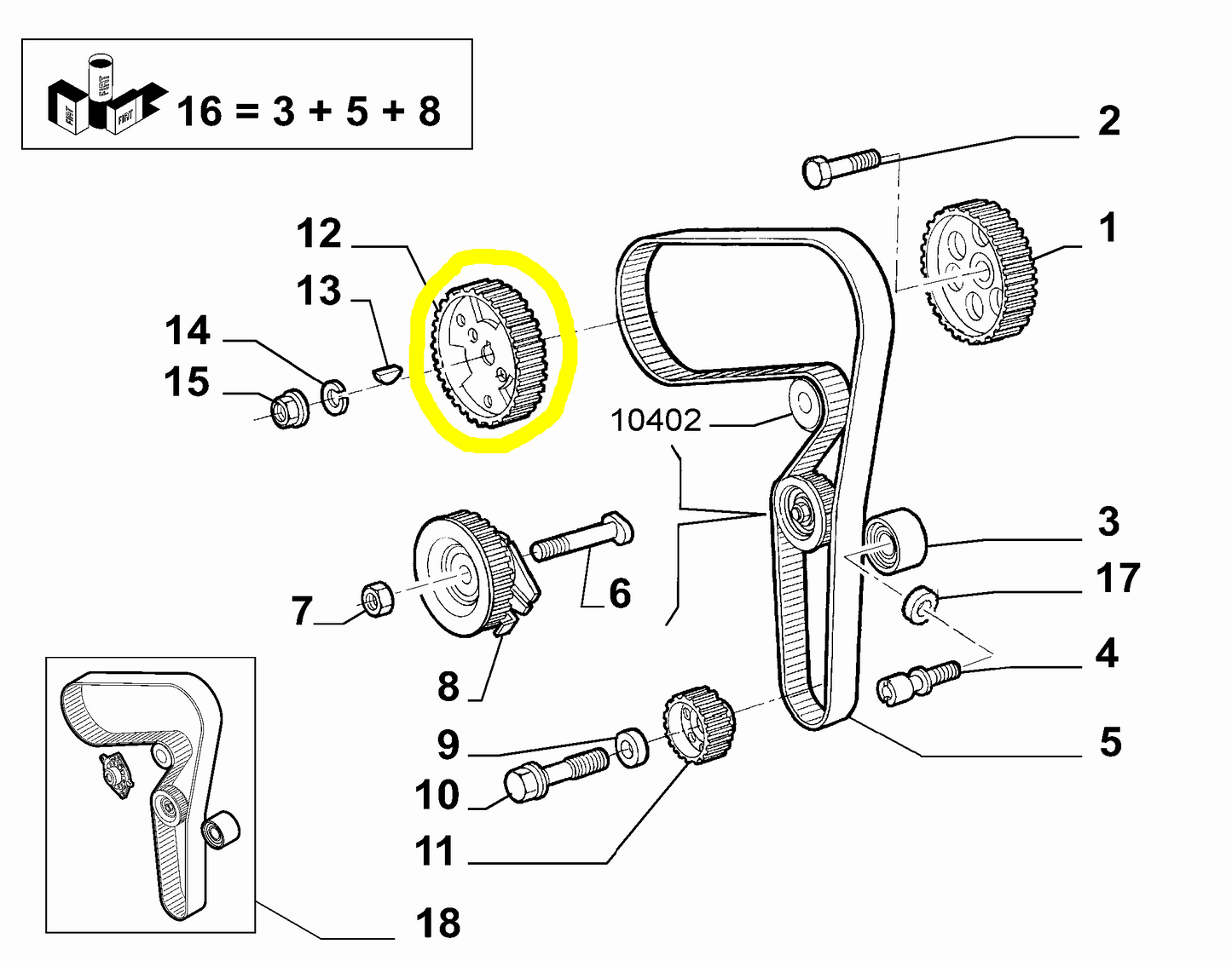 Lancia K JTD Lybra JTD and Thesis JTD Timing Driven Gear New Original 46452570 60814749