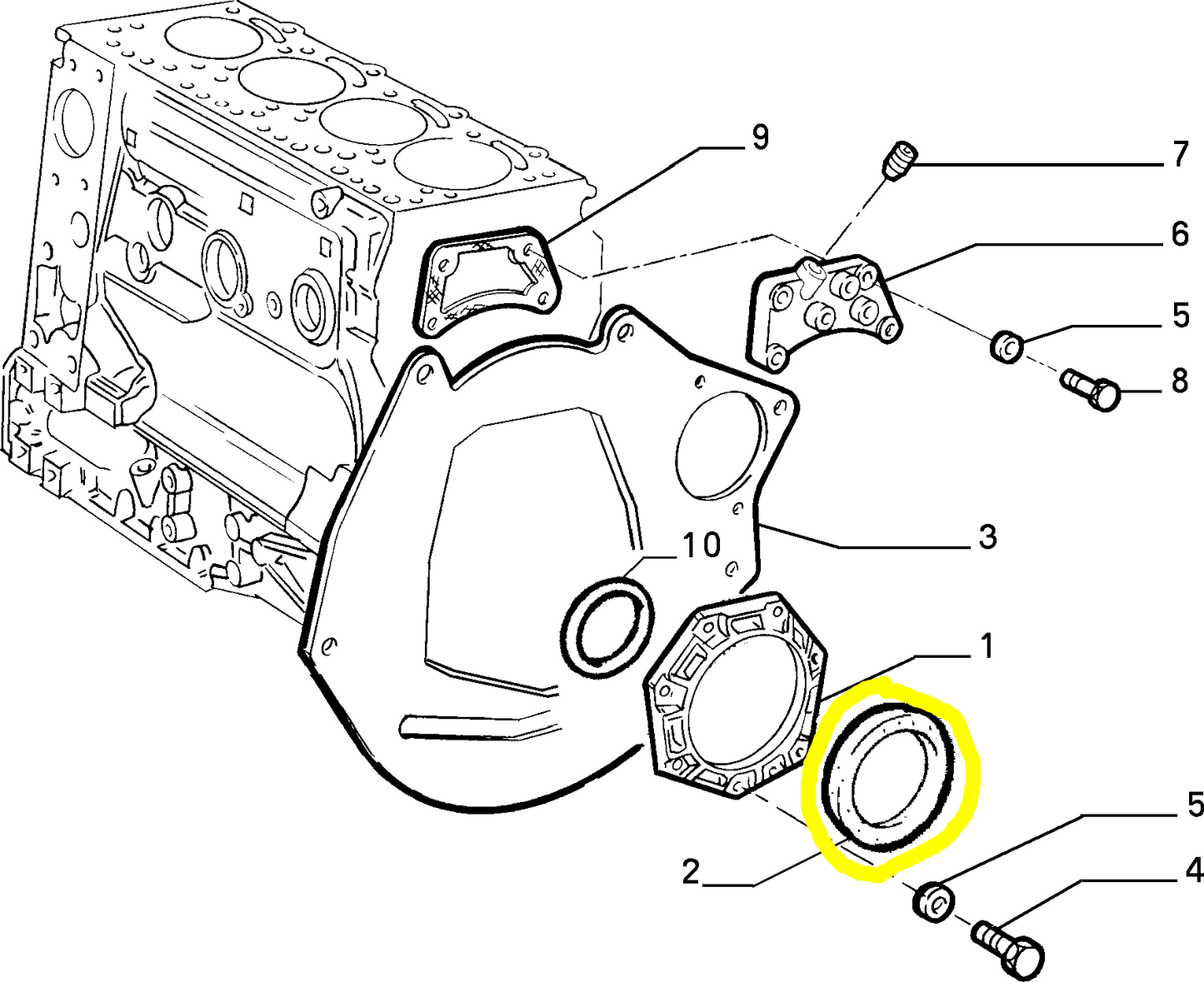 Lancia Thema TD Fiat Croma and Ducato Engine Crankcase Cover Seal Gasket New Original 98454057 98486091