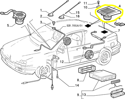 Lancia Delta Rear Left Loud Speaker New Original 82490290