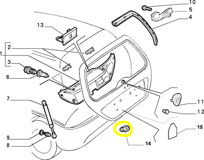 Lancia Y Tassello Cofano Bagagliaio Nuovo Originale 46768070
