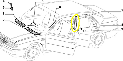 Lancia Dedra Right Pillar Covering New Original 46460013 82430203