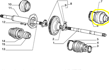 Autobianchi Y10 Fiat Panda Cuffia Semialbero Differenziale Sinistro Nuova Originale 92601367