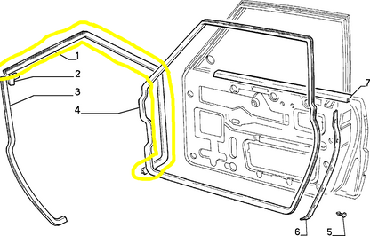 Lancia Delta Integrale Evoluzione R86 Original Front Door Seal Gasket 82377179 176334180