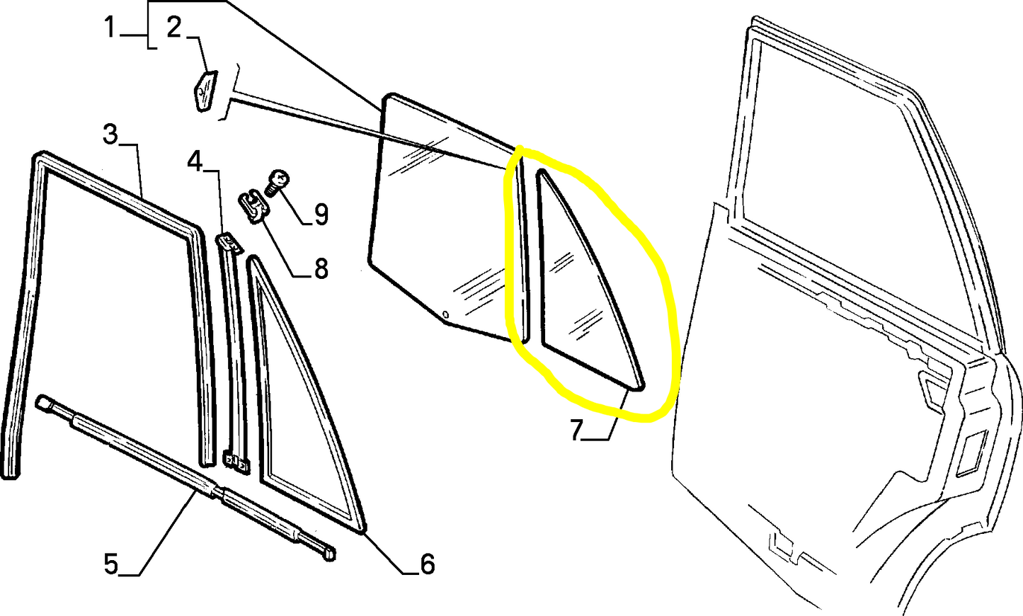 Lancia Dedra Rear Left Fixed Green Tinted Glass Pane with Solar Control 46400389