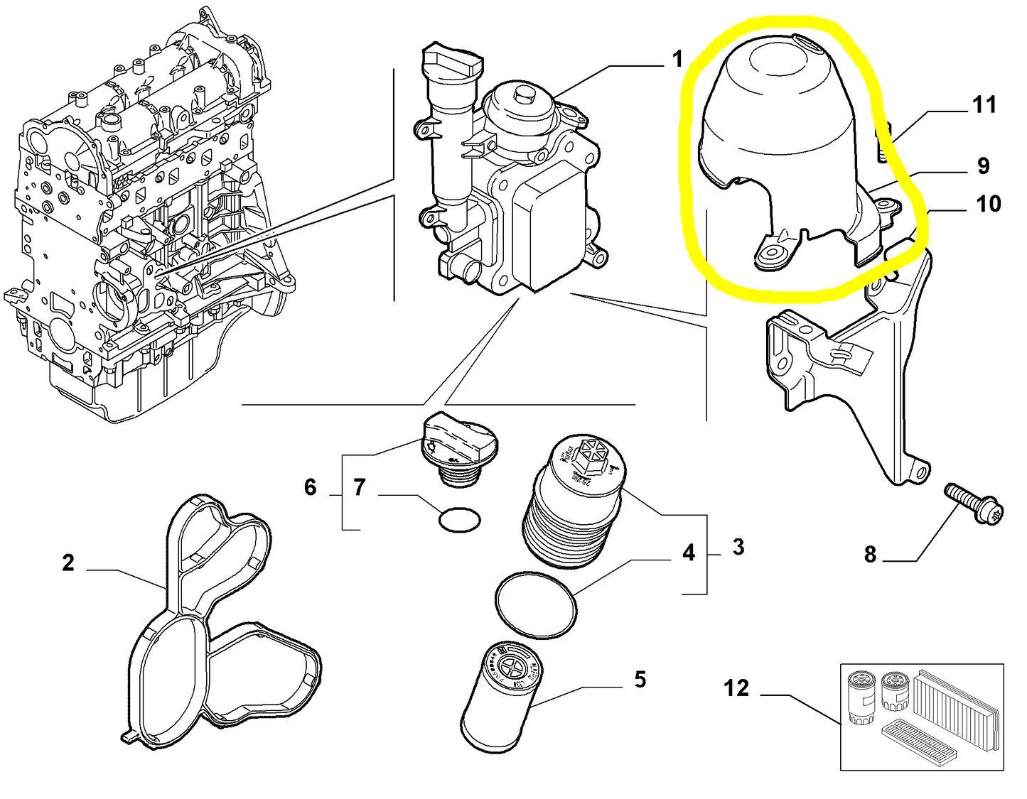 Lancia Musa e Ypsilon Riparo Scambiatore di Calore Nuovo Originale 55186152 55219487