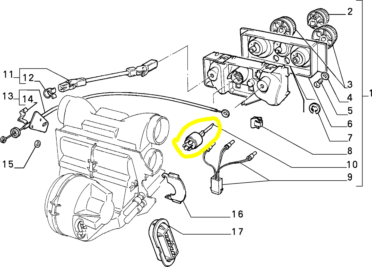 Lancia Thema Fiat Croma Interruttore Comandi Riscaldamento e Ventilazione Nuovo Originale 82425645