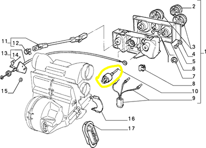 Lancia Thema Fiat Croma Heating and Ventilation Control Switch New Original 82425645