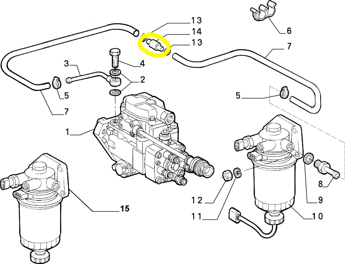 Lancia K JTD Fuel Filter Pipes Valve New Original 46447122