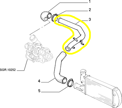Lancia Delta and Dedra TD Heat Exchanger Pipe New Original 7724880 60810148