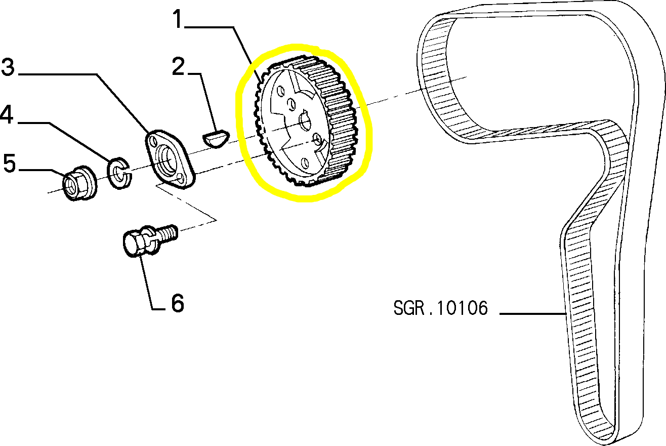 Lancia K TD Fiat Marea TD Timing Driven Gear New Original 46457746