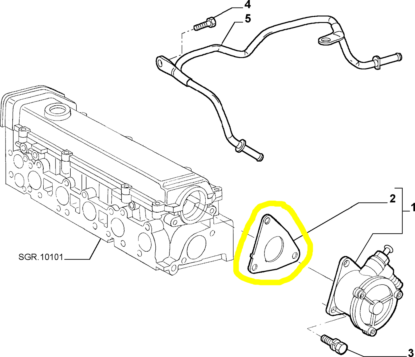 Lancia Thesis JTD K Lybra and Musa Vacuum Seal Gasket New Original 55185590 46533307