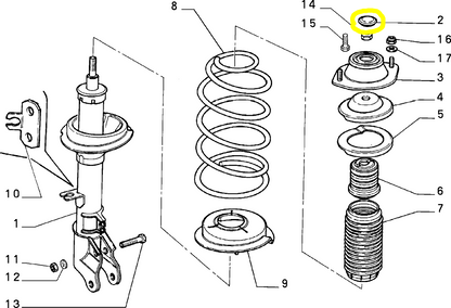 Lancia Delta Integrale Evoluzione and R86 Shock Absorber Fixing Nut Plug New Original 82437448 82392428