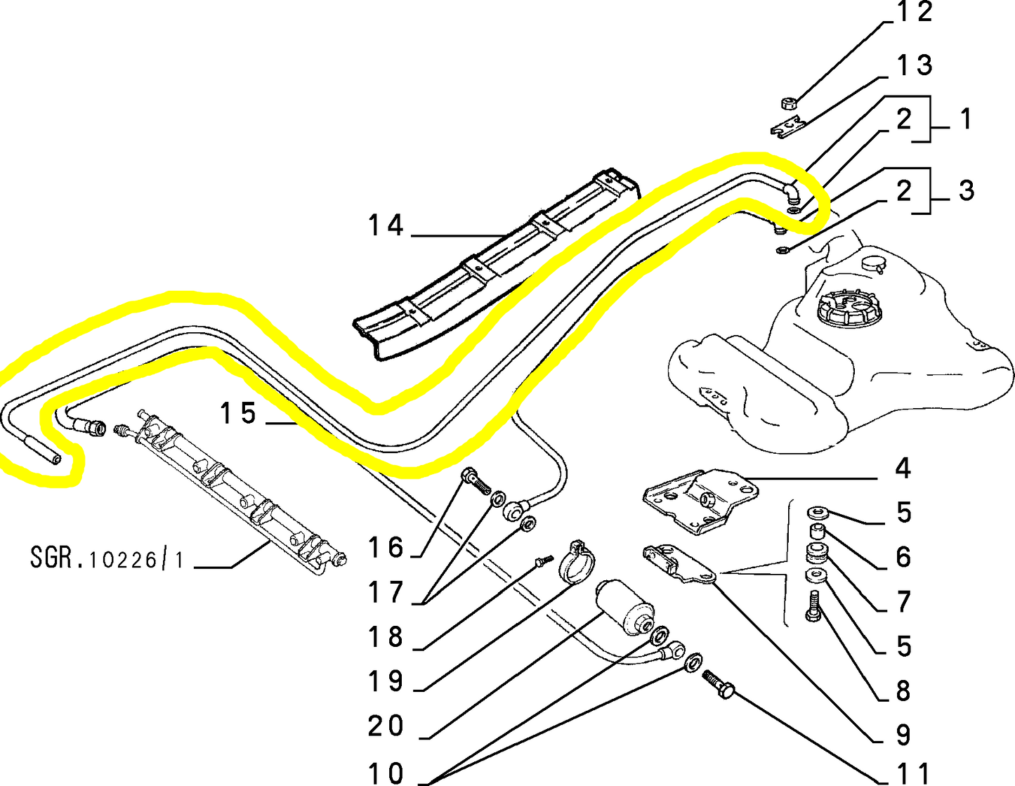 Lancia Dedra 2000 Integrale Fuel Tank Hose New Original 7750608