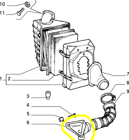 Lancia Thema Fiat Croma Alfa Romeo 164 Bocchettone Filtro Aria Nuovo Originale 82439569 60801779
