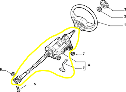 Lancia Y Adjustable Steering Wheel Shaft New Original Code 46778237 46528409