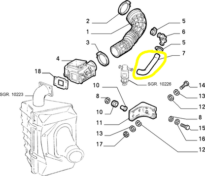 Lancia Thema Tubo Flessibile Aspirazione Aria Nuovo Originale 82477812