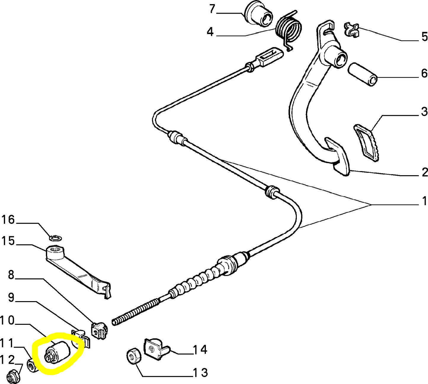 Lancia Delta and Dedra Clutch Wire Damper New Original 7649513