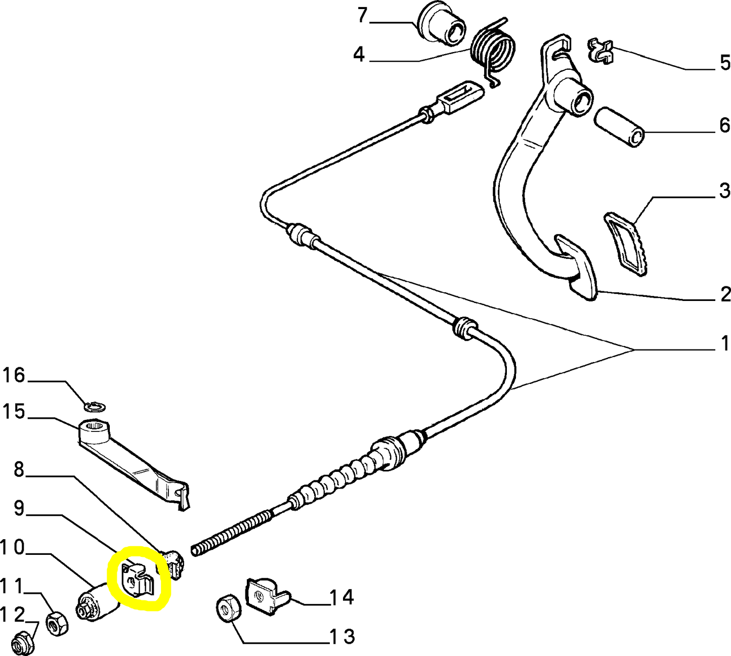 Lancia Delta and Dedra Clutch Wire Plate New Original 7649512