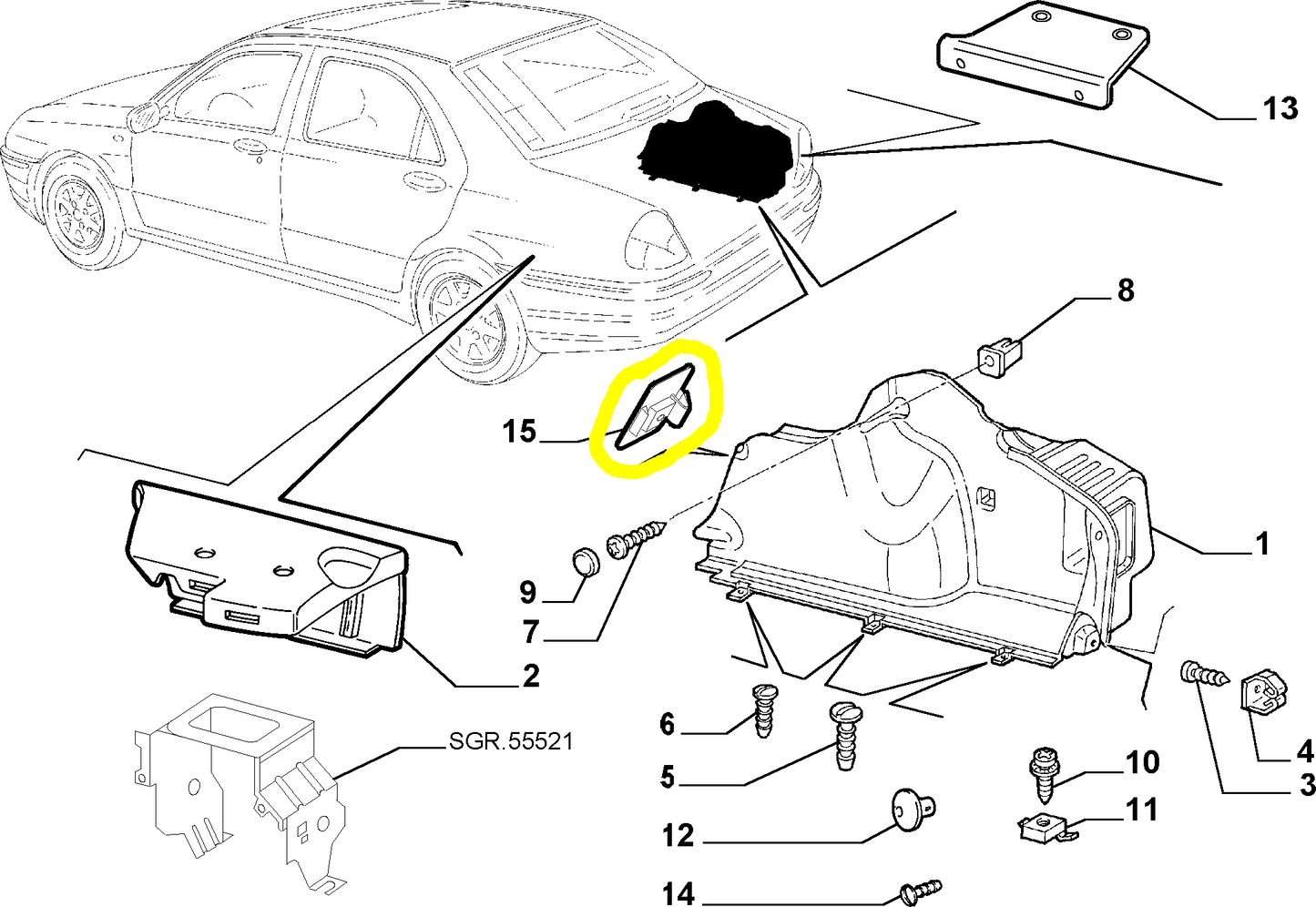 Lancia Lybra Tappo Rivestimento Vano Bagagliaio Nuovo Originale 46814188