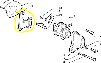 Lancia K and Thema Fiat Croma Power Steering Pump Protection Bracket New Original 7704330