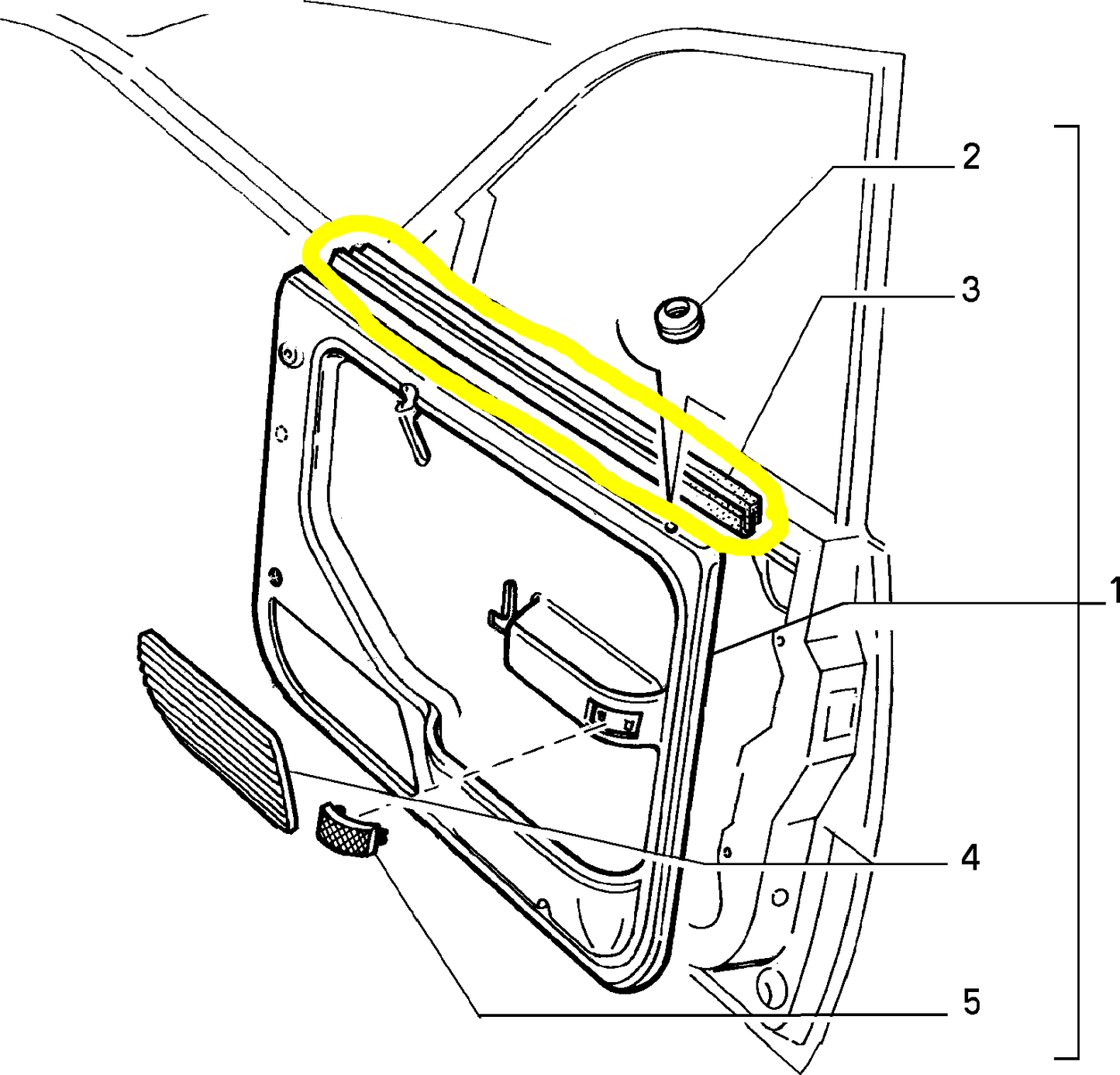 Lancia Dedra Front Left Window Scraper Seal Gasket New Original 82430316