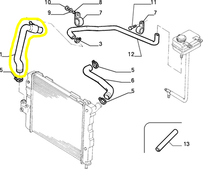 Lancia Thema TD Fiat Croma Manicotto Flessibile Radiatore Nuovo Originale 8247359082478659