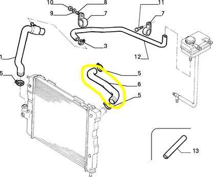 Lancia Thema TD Fiat Croma Manicotto Flessibile Radiatore Nuovo Originale 82480035