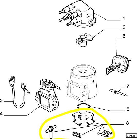 Autobianchi Y10 1000 and 1100 Ducellier Distributor Kit New Original 9942163 9941806