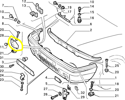 Lancia Thema Tassello Paraurti Anteriore Nuovo Originale 82456644