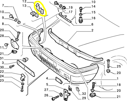 Lancia Thema Staffetta Destra Paraurti Anteriore Nuova Originale 82473799 82476656