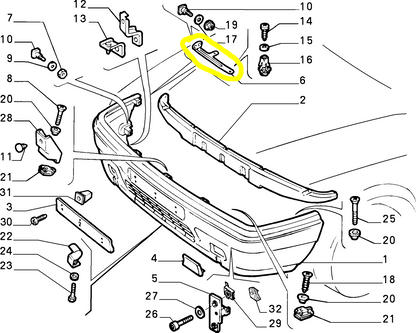 Lancia Thema Staffa Paraurti Anteriore Nuova Originale 82477002