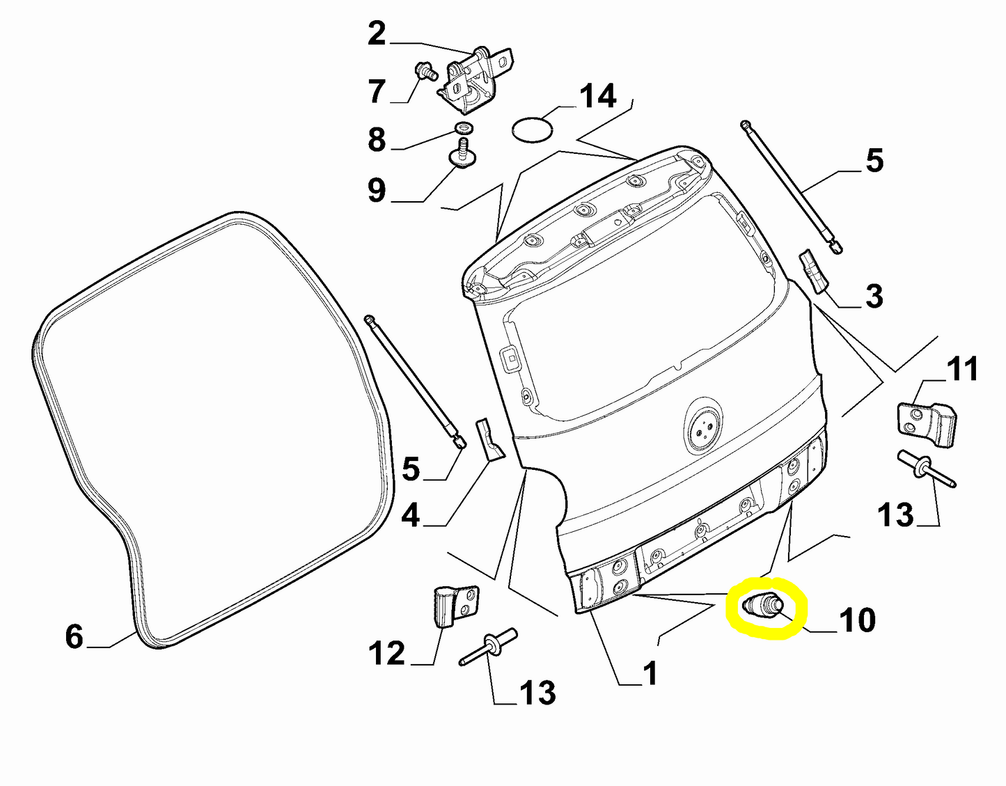 Fiat 500L Tassello Cofano Bagagliaio Nuovo Originale 51963111