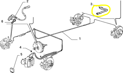 Lancia K Rear Brake Hydraulic Control Electric Cable New Original 7783109