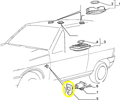 Autobianchi Y10 Cockpit Light Door Switch Seal Gasket New Original 5942703