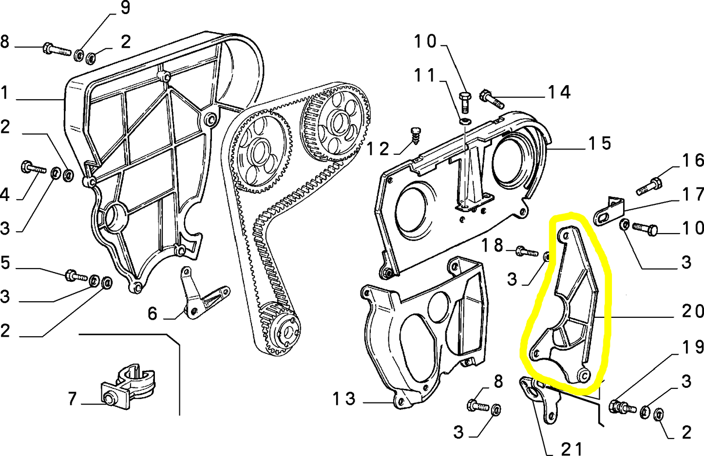 Lancia Dedra Integrale 2000 4wd and Dedra 1800 Timing Cover New Original 7701071 7677112