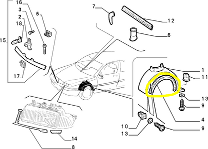 Lancia Delta Alfa Romeo 33 and 75 Front Fender Protection Rubber Weather Strip New Original 60502808 60738787