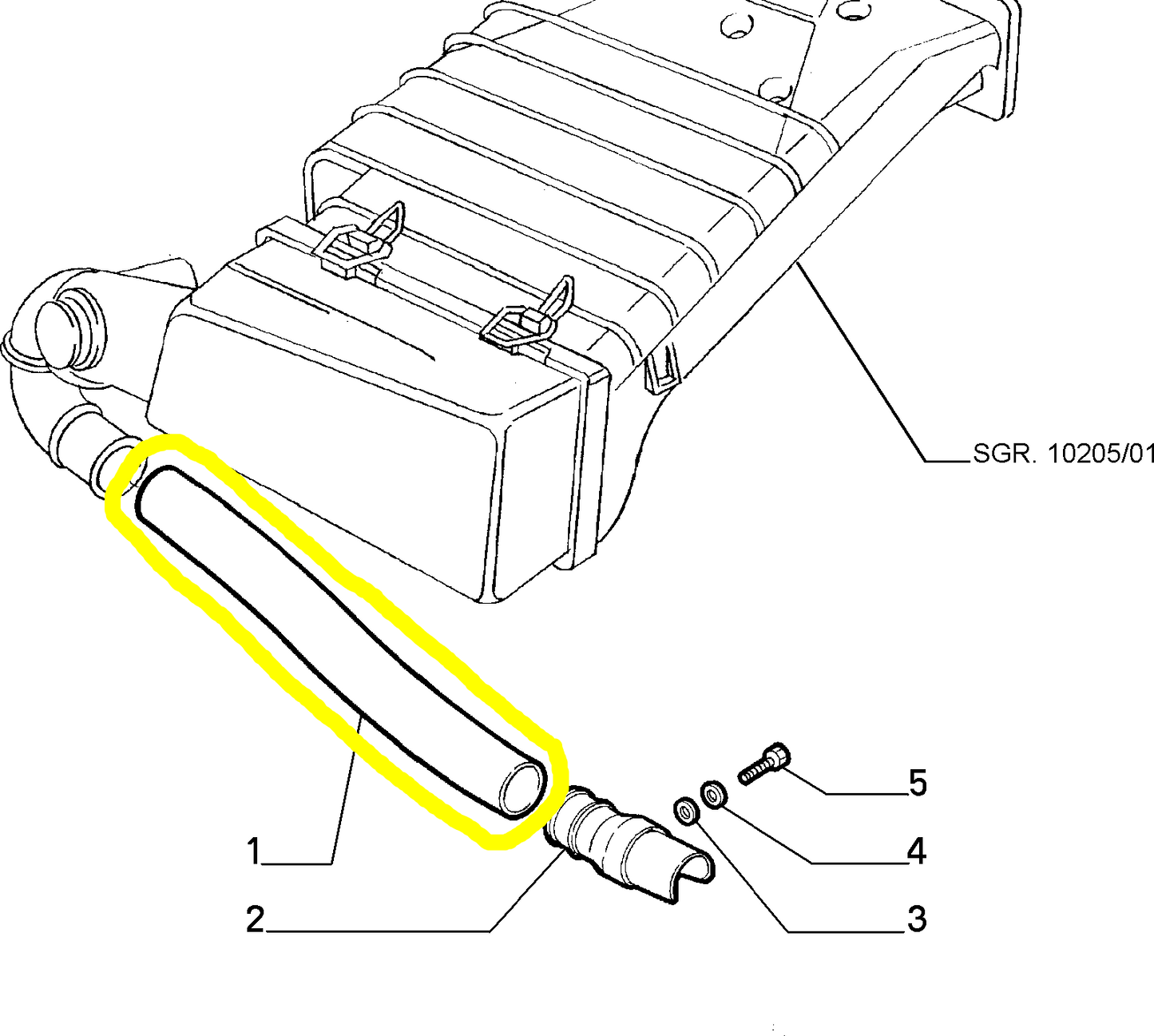 Lancia Delta e Dedra 1600 Tubo Flessibile Scatola Filtro Aria Nuovo Originale 7728125