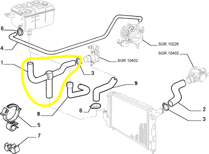 Lancia K 2400 IE Manicotto Inferiore Radiatore Nuovo Originale 46404524