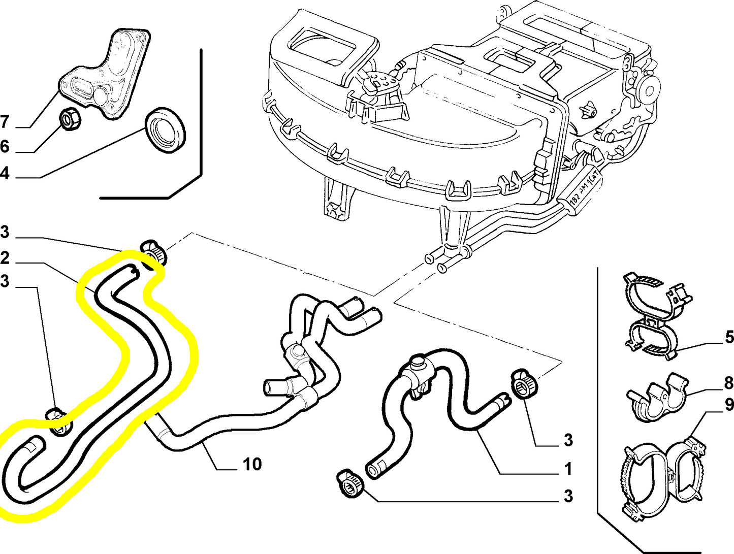 Lancia Lybra Heating and Ventilation Hose New Original 46515736