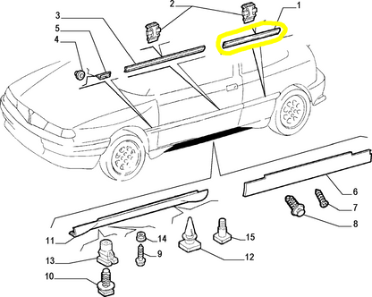 Lancia Delta HPE Rear Fender Moulding Left New Genuine 82488907