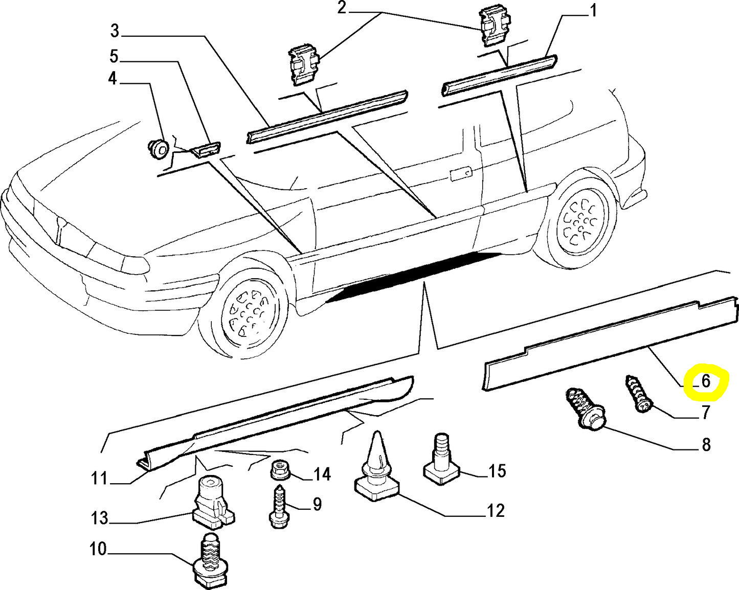 Lancia delta HPE Modanatura Minigonna Sinistra Nuova Originale 46412223